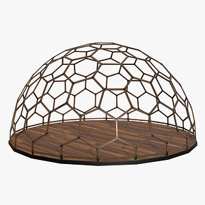 Wooden Geodesic Dome V4 Hexagonal Structure