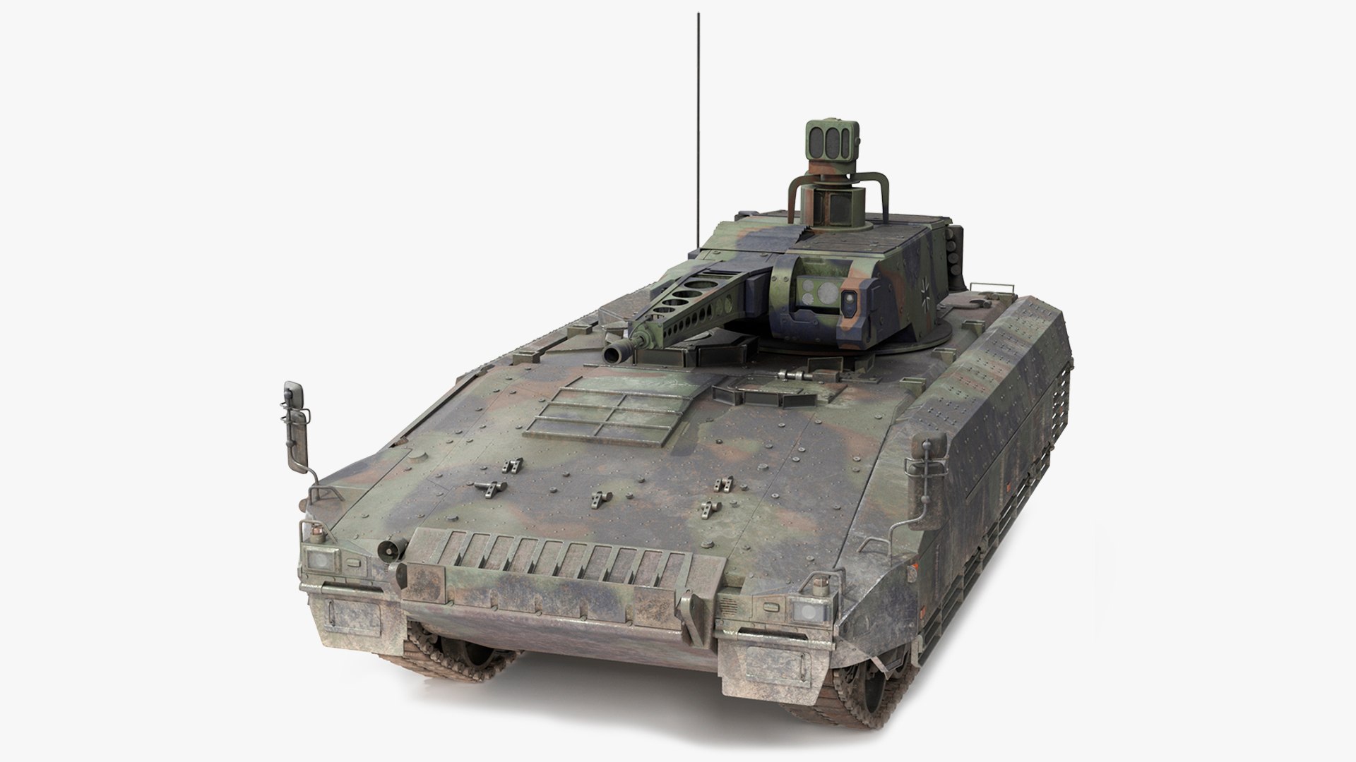 Puma German IFV Military Tank Green Dirty 3D model preview