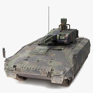 Puma German IFV Military Tank Green Dirty 3D model
