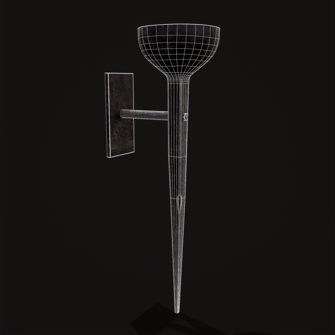 Rustic Medieval Iron Forged Torch Model - TurboSquid 1955801