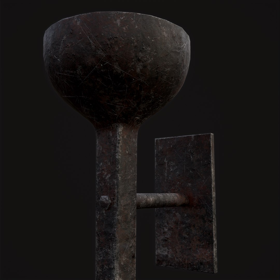 Rustic Medieval Iron Forged Torch model - TurboSquid 1955801