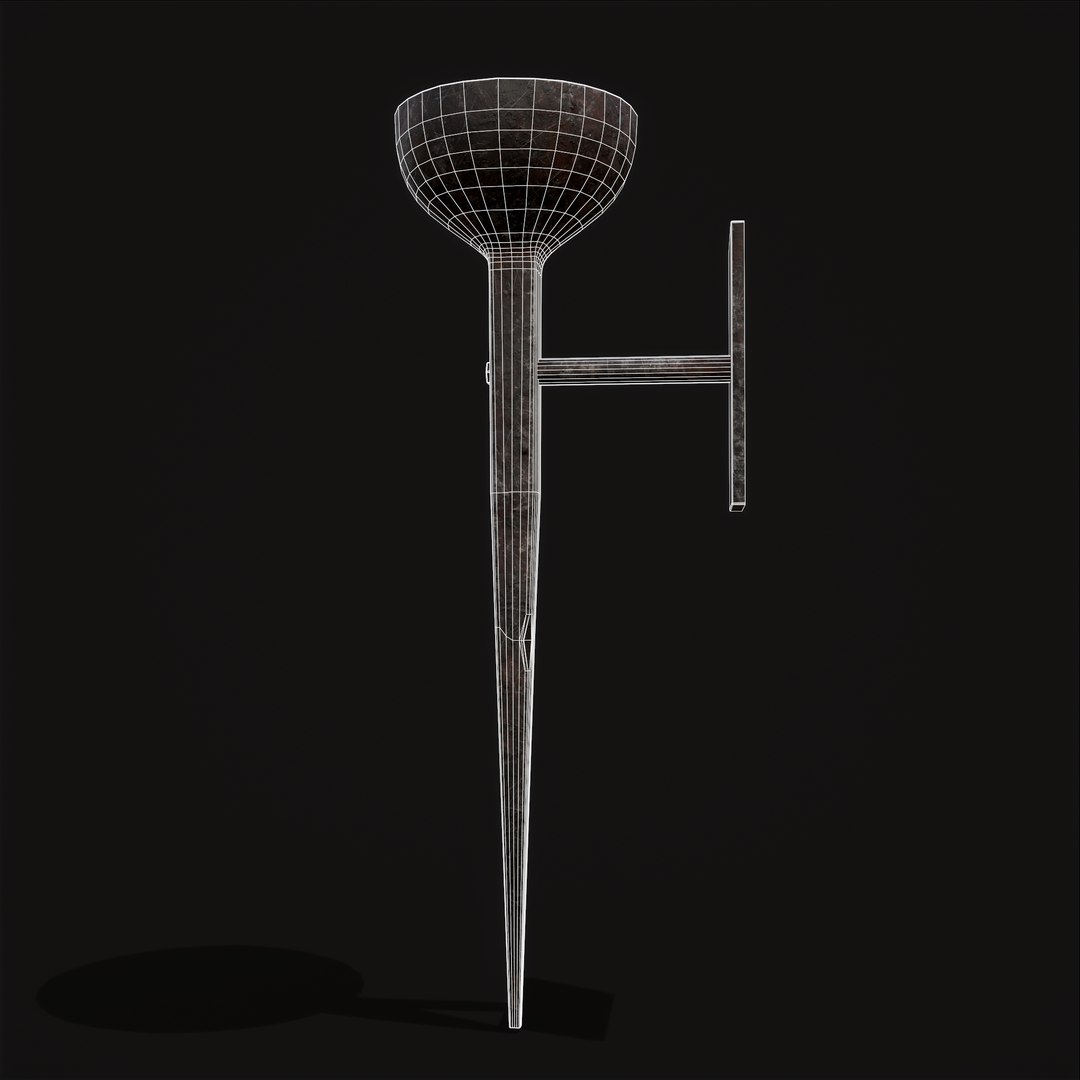Rustic Medieval Iron Forged Torch Model - TurboSquid 1955801