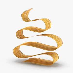 3D Paintbrush Strokes 05 Yellow Orange