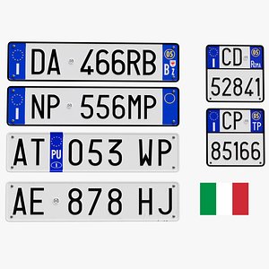3D Italian Number Plate