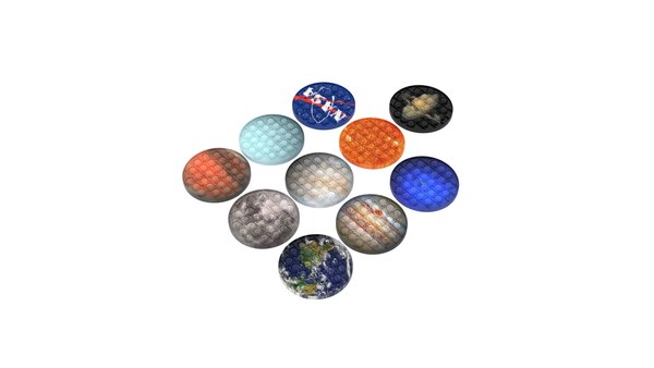 Space Pop It Fidget Toys Set 3D model - TurboSquid 1807754
