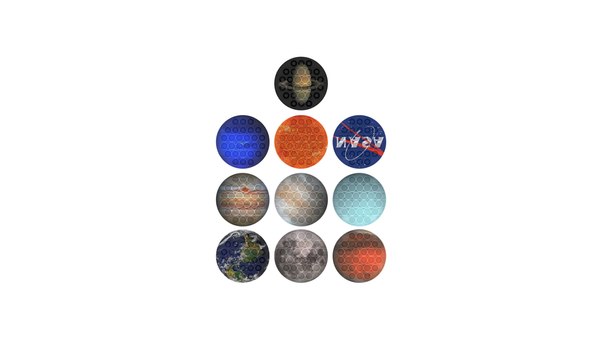 Space Pop It Fidget Toys Set 3D model - TurboSquid 1807754
