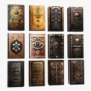 Ancient Magic Books  Pack 12 3D model