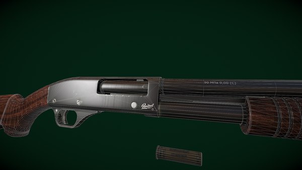 3d model shotgun baikal mp-133