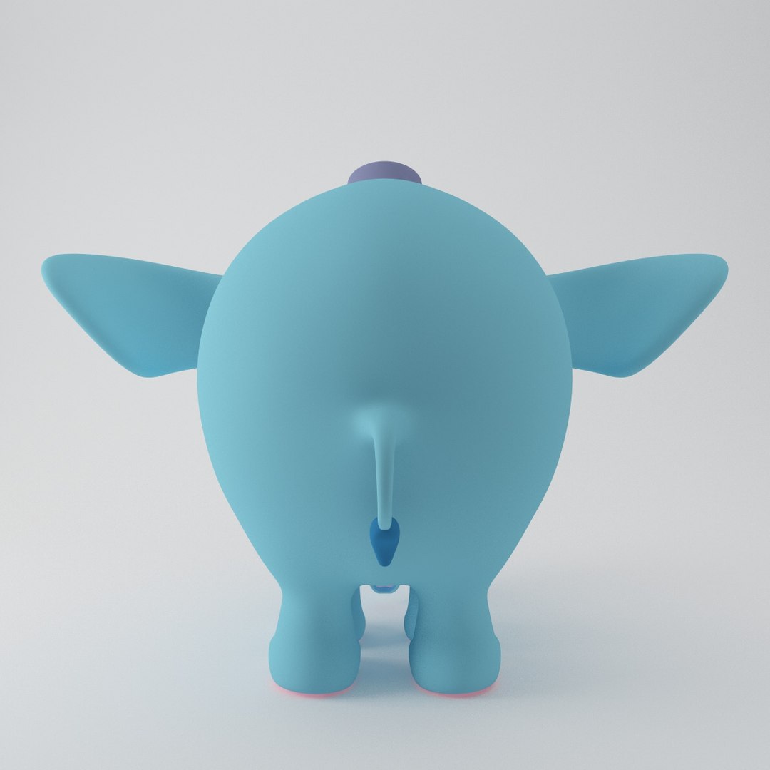 Elephant Cartoon Toon 3d Model