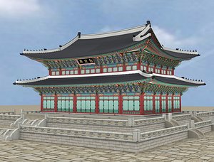 3D geunjeongjeon hall gyeongbokgung palace model