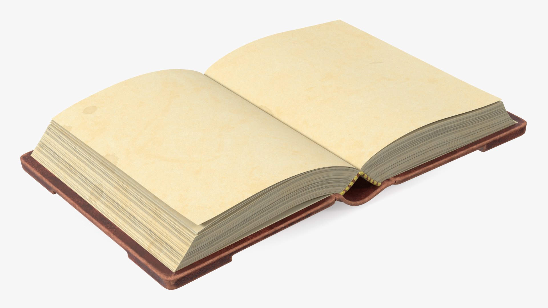 Old Brown Ornate Open Book 3D model preview