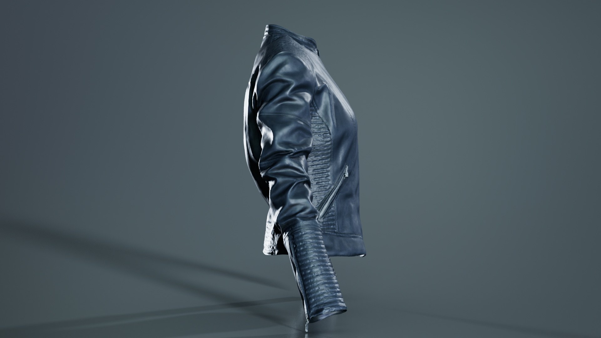 Biker Jacket Black Closed Remastered 3D Model - TurboSquid 2361367