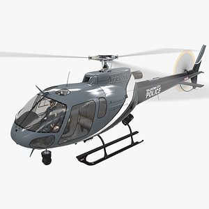 helicopter as-350 oklahoma city 3D model