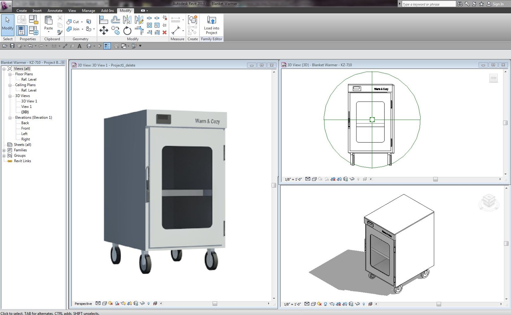 Free Revit Kz710 Blanket Warmer 3d Model