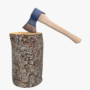 axe chopping block 3d model