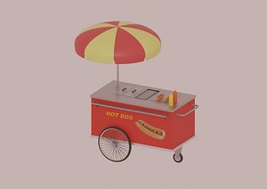 Hot Dog Cart 3D model