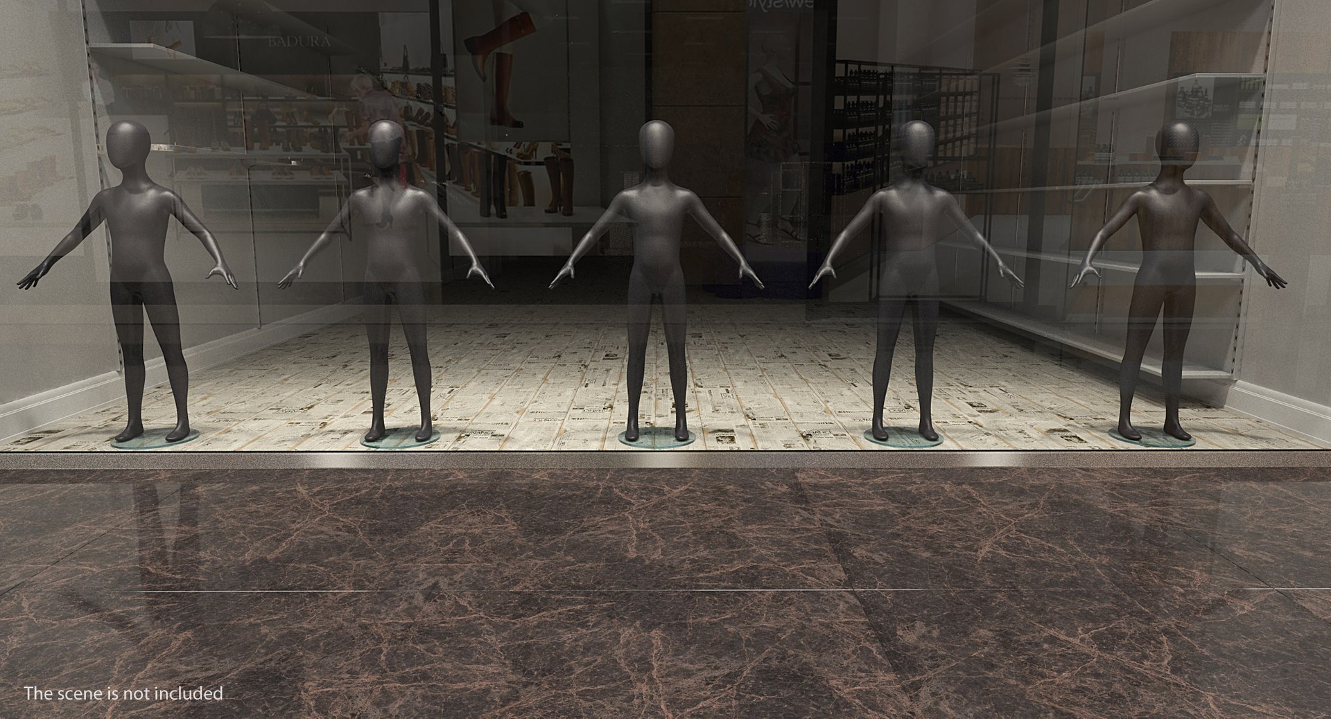 Child Mannequin Dark Rigged for Cinema 4D 3D model preview