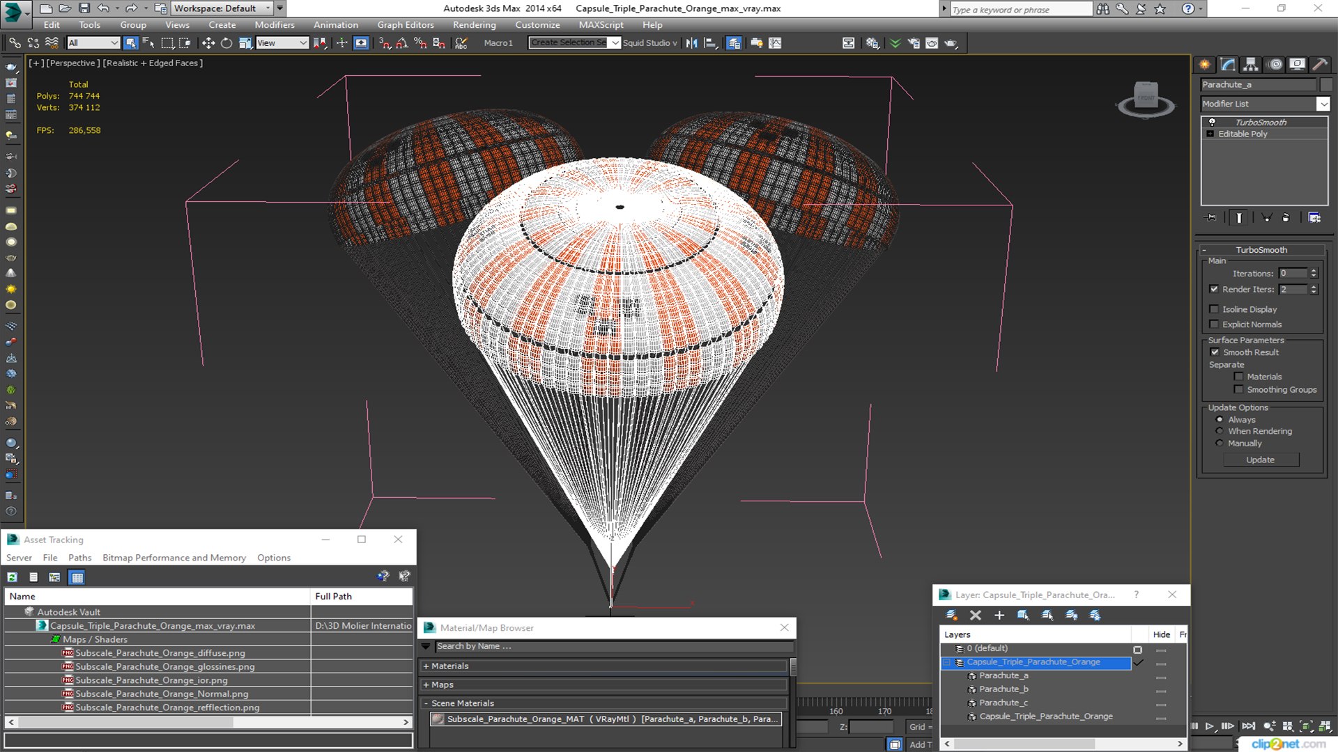 Capsule Triple Parachute Orange 3D model https://p.turbosquid.com/ts-thumb/uD/c61VAb/7D/capsuletripleparachuteorange3dsmodel022/jpg/1718289425/1920x1080/fit_q87/2c77b3b487f9e004b1d6d89f1e7610678ccbcc06/capsuletripleparachuteorange3dsmodel022.jpg