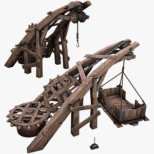 Steampunk Crane Lift 3D model