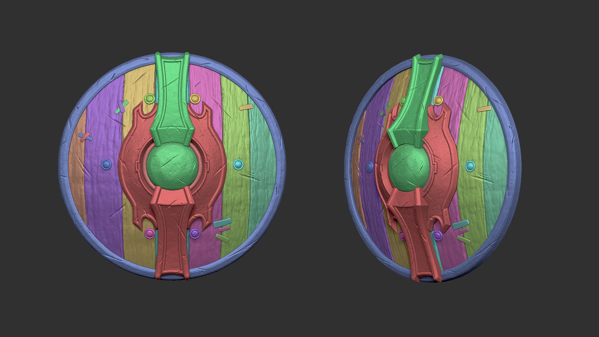 3D - shield model https://p.turbosquid.com/ts-thumb/uD/iwY9vt/UNakkCnd/shieldcollection_e02/jpg/1602775845/1920x1080/fit_q87/3c318952048066b8ca5d339bc4a56eae0f0fc2b6/shieldcollection_e02.jpg