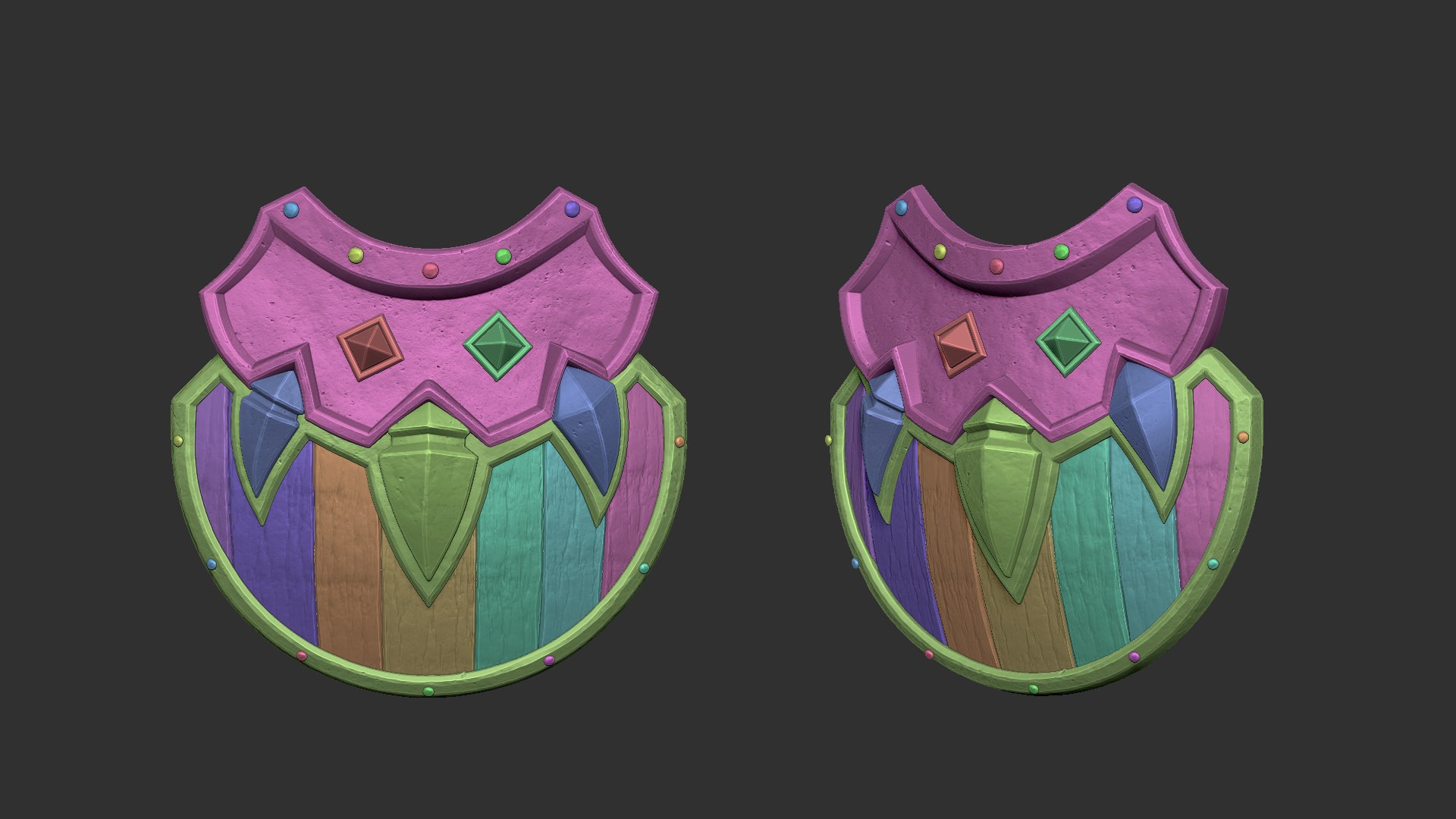 3D - shield model https://p.turbosquid.com/ts-thumb/uD/iwY9vt/f7x4ozuc/shieldcollection_k02/jpg/1602775897/1920x1080/fit_q87/e7ccd880e7ac05c0e01ed5cca52318ecebd36633/shieldcollection_k02.jpg