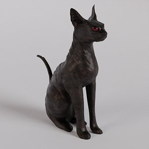 Red-Eyed Cat Statue