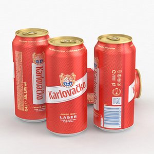 Beer Can Karlovacko Lager 400ml 2021 3D model