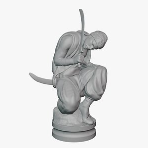 Ukrainian Cossack with saber 3D model
