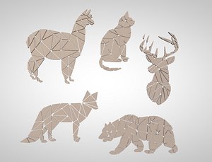 3D model lama fractured animals