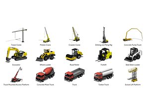 3D Construction Heavy Equipment Pack - Revit Family Collection