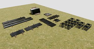 3D Solar Energy - Ground Mounting System Installation Animation