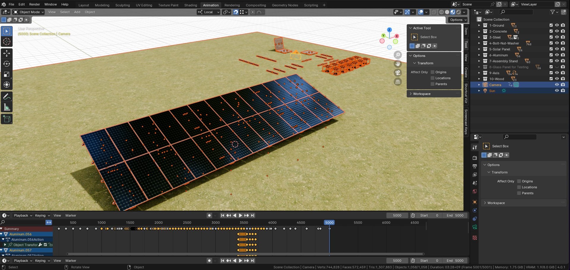 3D Solar Energy - Ground Mounting System Installation Animation ...