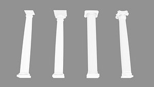 colonial columns 3D model