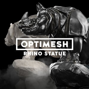 Rhino Rhinoceros Statue - PBR Low-poly