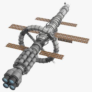 3D Spaceship Space Station White model