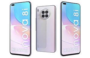 Huawei Nova 8i Moonlight Silver Low Poly 3D model