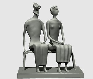 3D king queen sculpture henry model