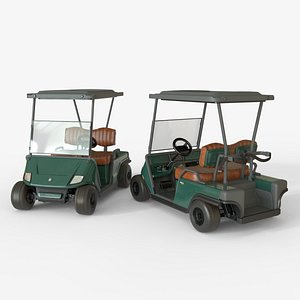 3D Green Golf Car Realistic Utility vehicle model