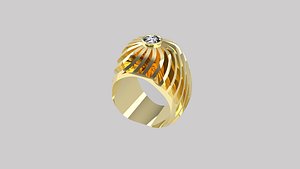 twisted signet ring 3D model