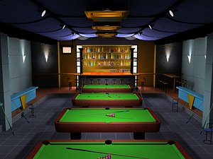 billiards bar snooker 3d model