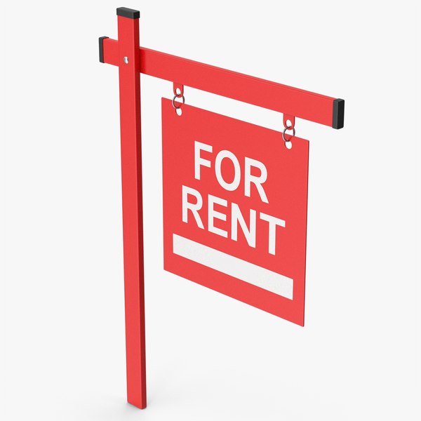 3D Red Real Estate Signboard For Rent