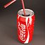 3d coca cola cans red model