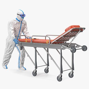 Protective Suit with Stainless Steel Ambulance Hospital Bed Gurney
