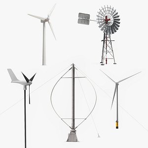 Wind Turbines Collection 5 3D
