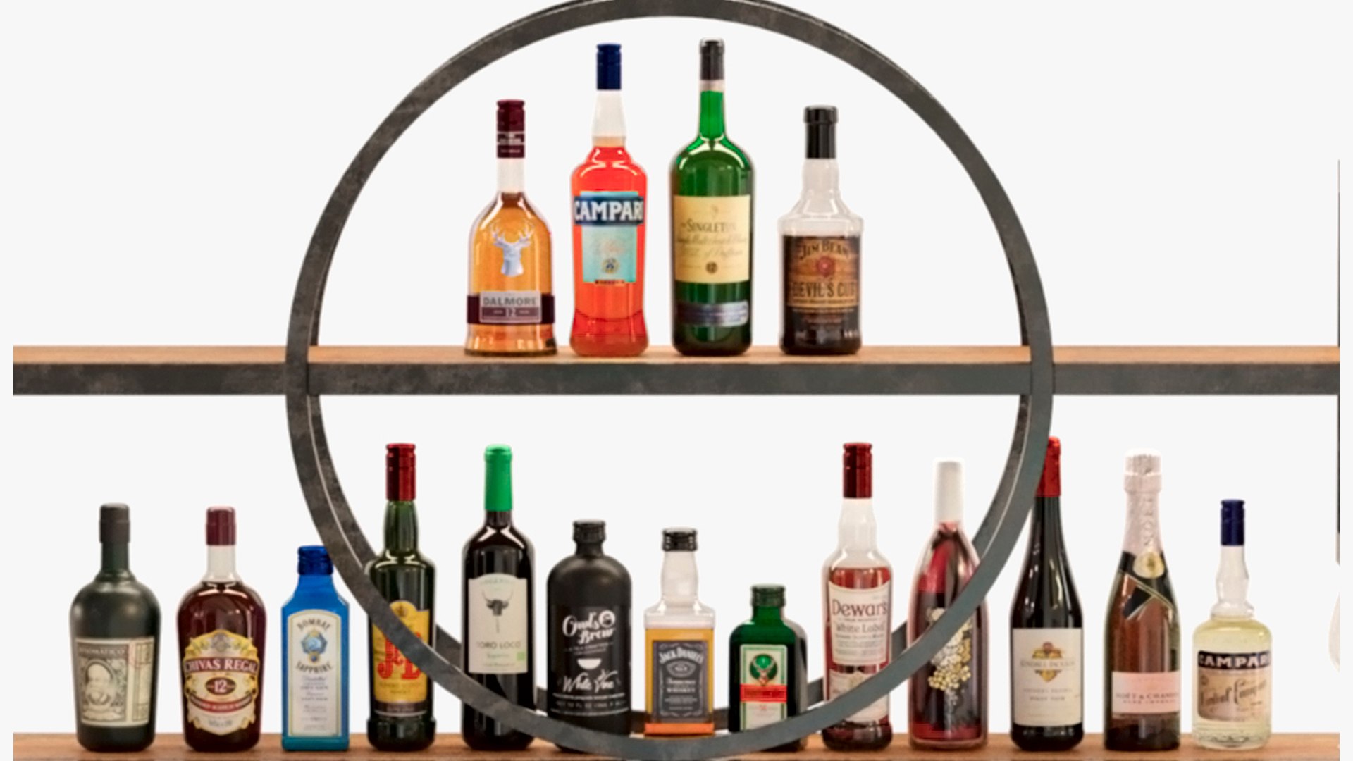 Large Rack With Alcohol In The Bar 3D - TurboSquid 2052698