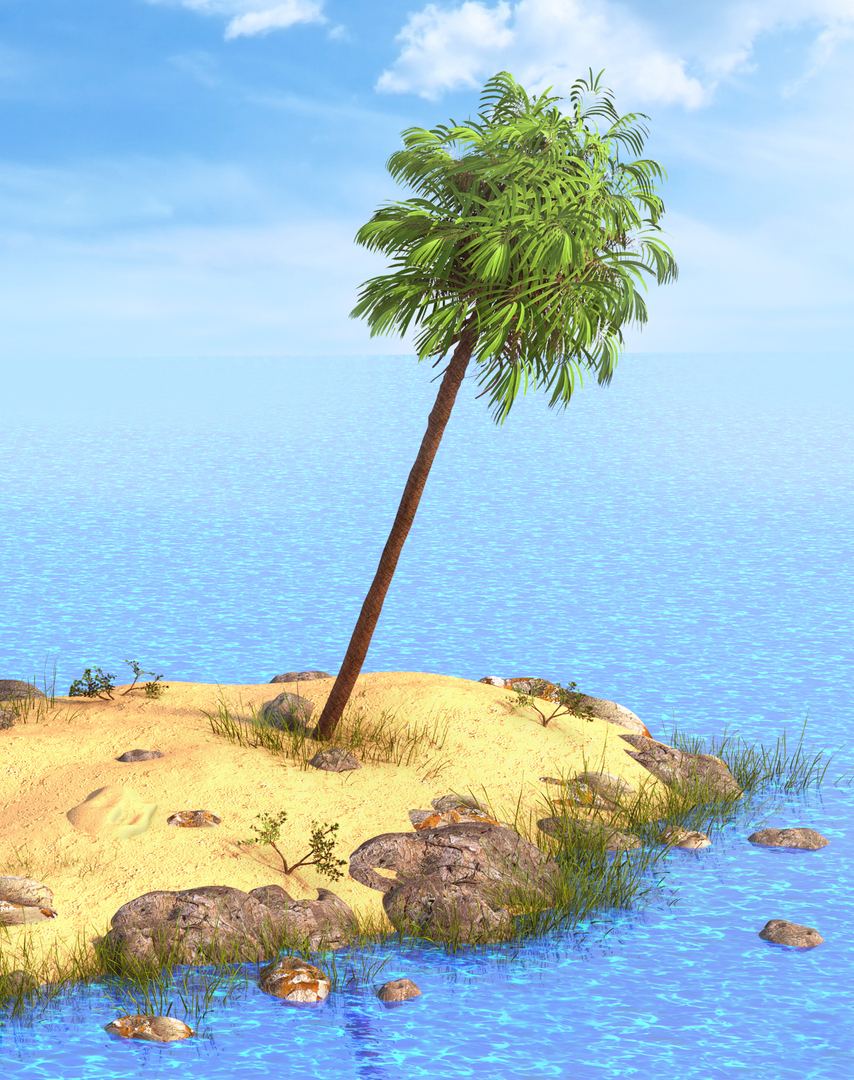 3D model palm island - TurboSquid 1400160