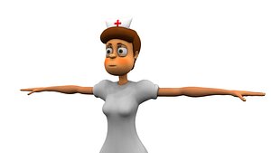 cartoon nurse 3D model