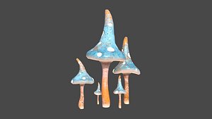 Fantasy Mushroom G05 Orange Blue - Scene Backdrop Design 3D