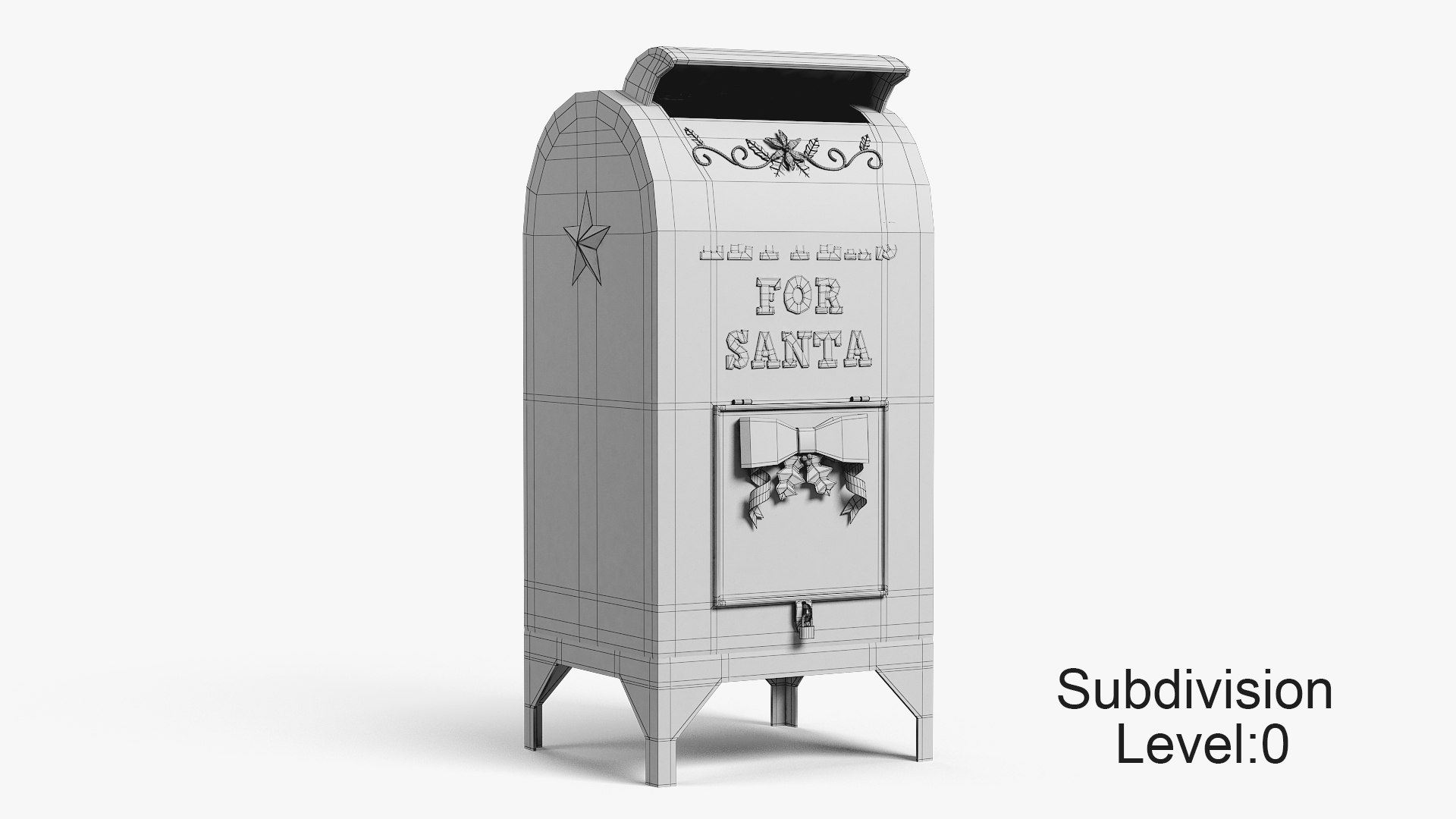 Letters santa mailbox 3D model TurboSquid 1642241