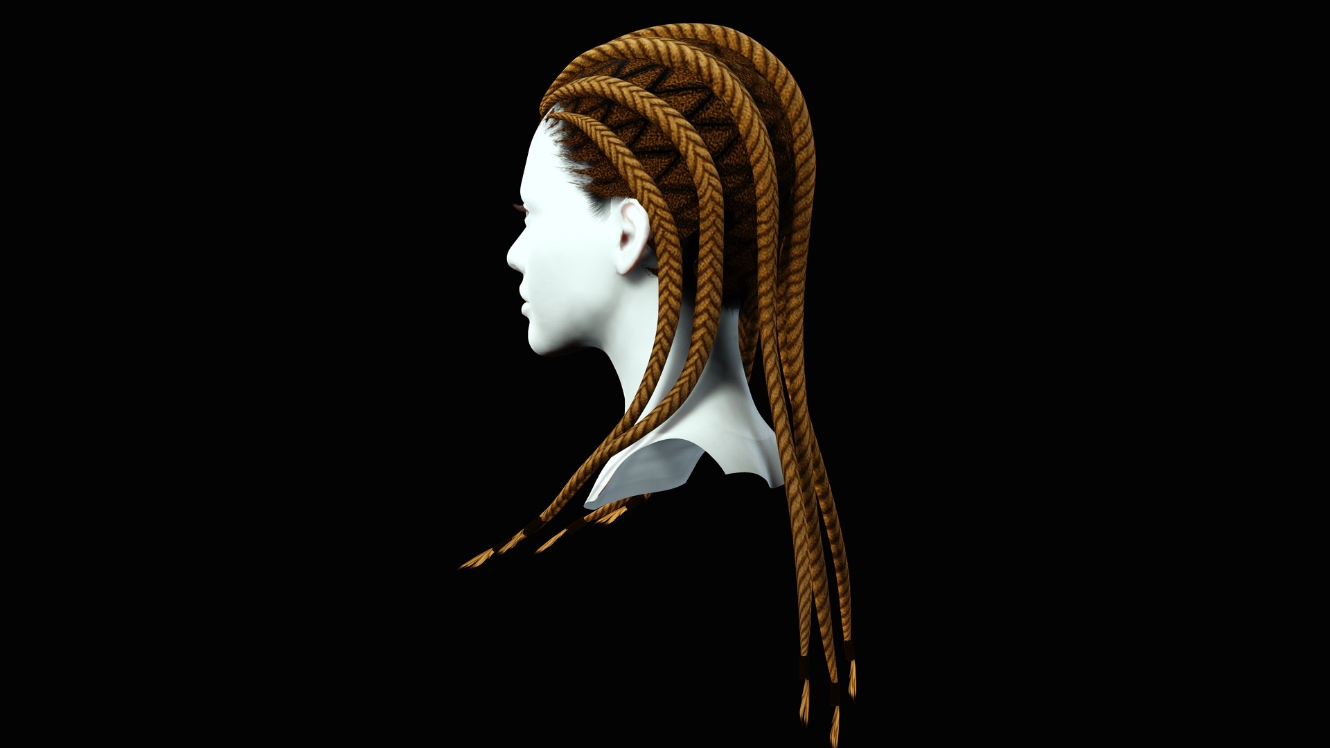 Dread Breaided Hair Model - TurboSquid 2226384